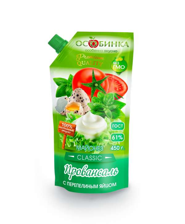 Упаковка Майонез - аренда торгового знака Особинка